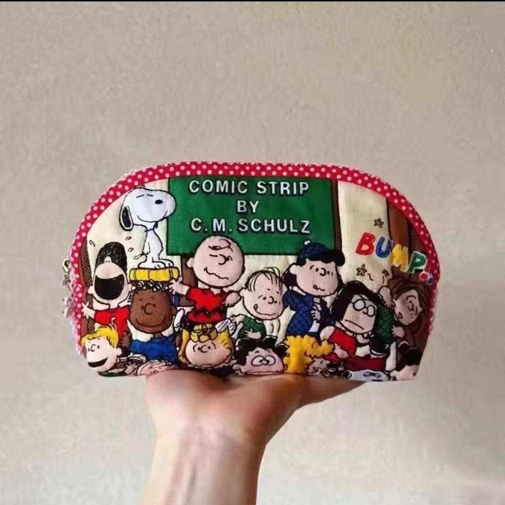 Peanuts Comic Strip Cosmetic Pouch snoopy women's bag pencil case makeup…